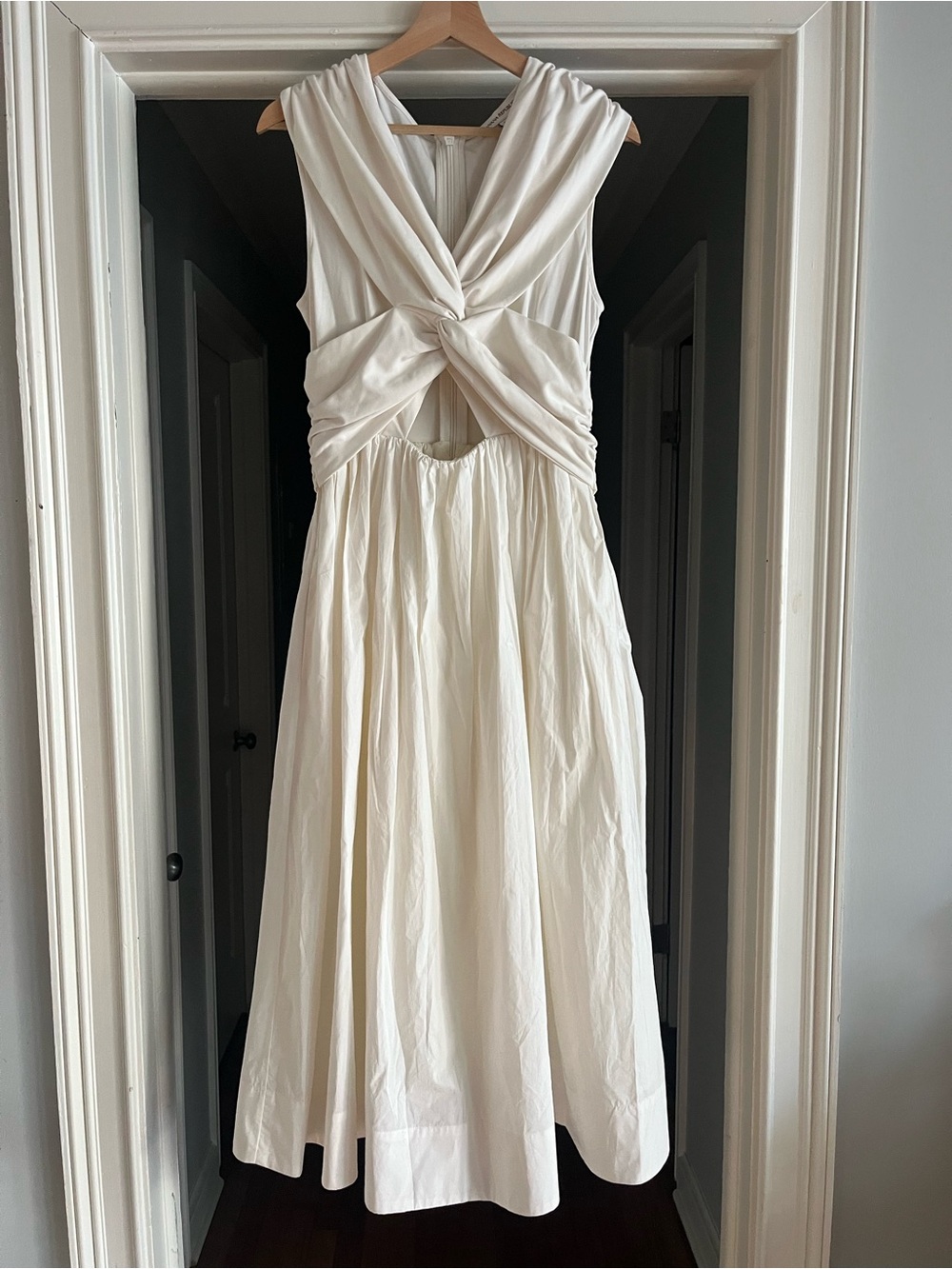 NWT Banana Republic Cream Twist-Front Maxi Dress